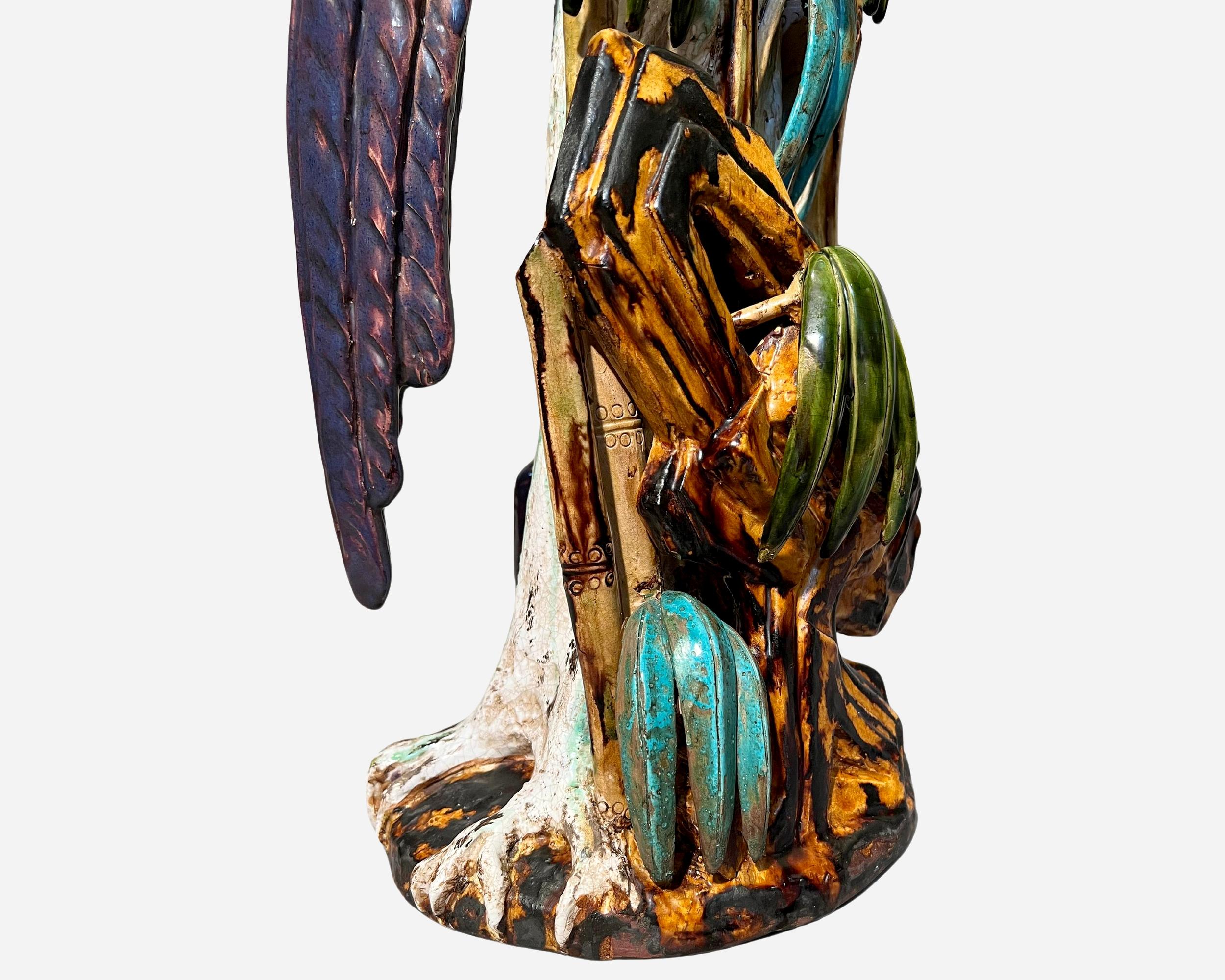 Large glazed ceramic parrot, Spain, circa 1960 For Sale 2