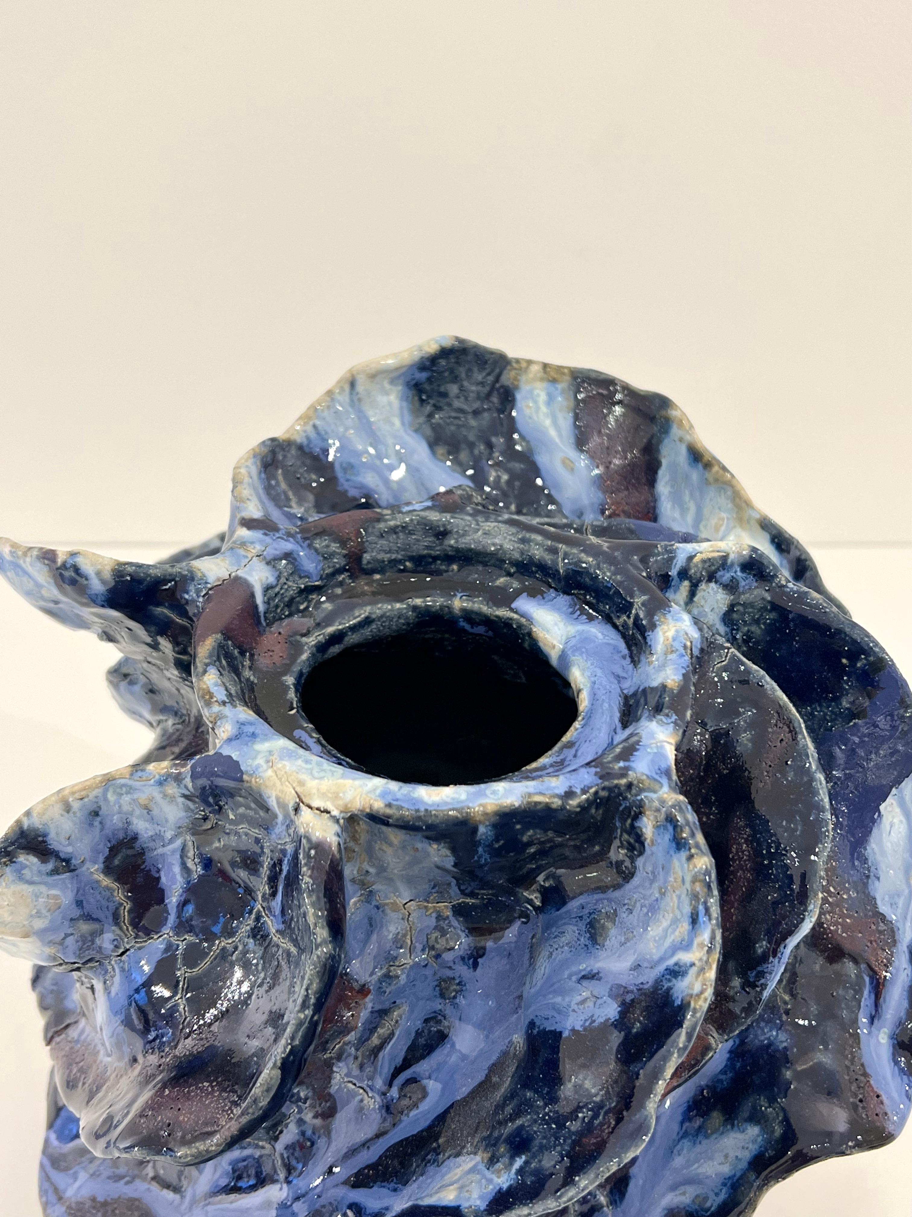 Grande vaso scultoreo in ceramica smaltata di Henrik Folsgaard in vendita 4