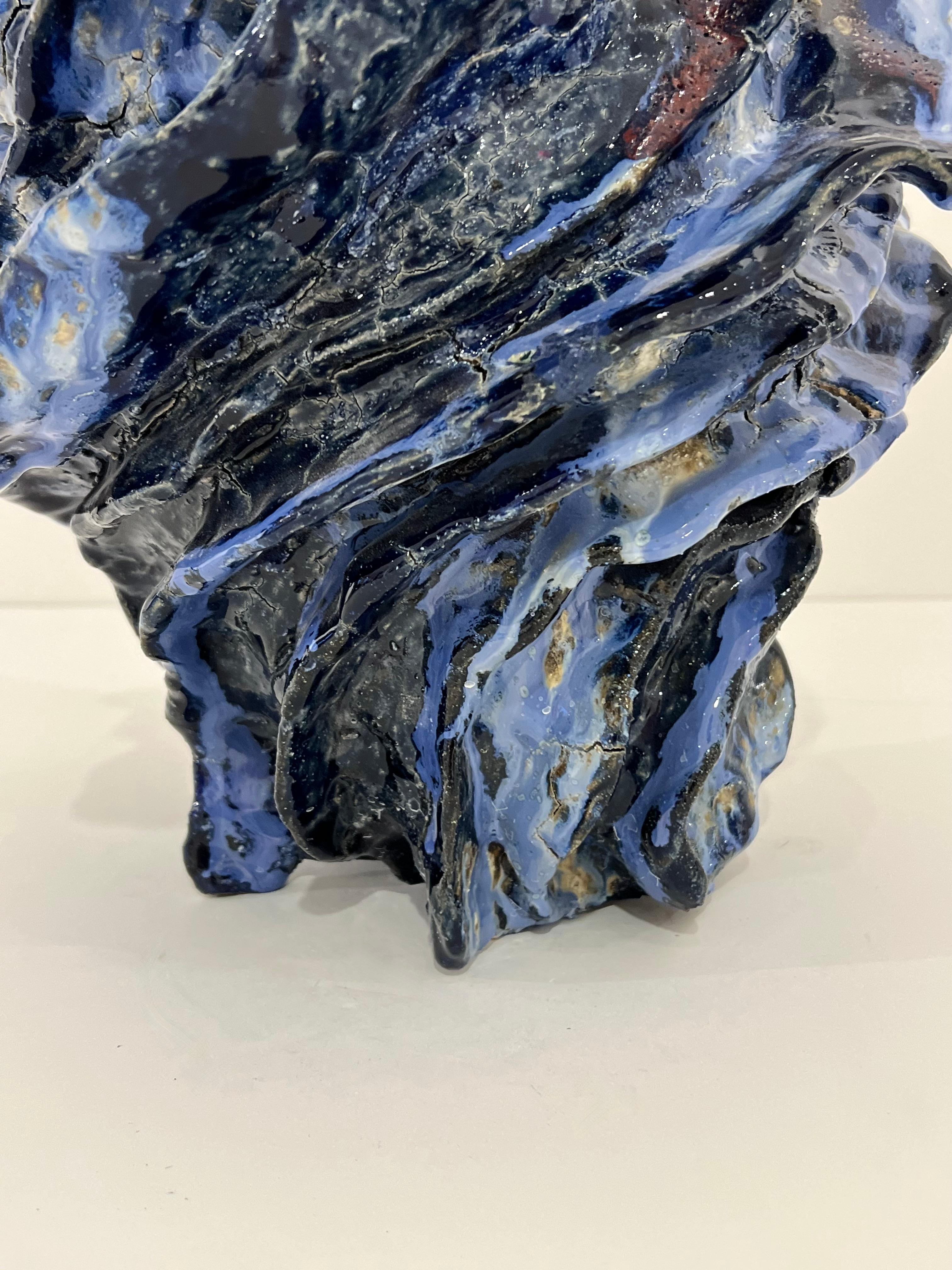 Ceramica Grande vaso scultoreo in ceramica smaltata di Henrik Folsgaard in vendita