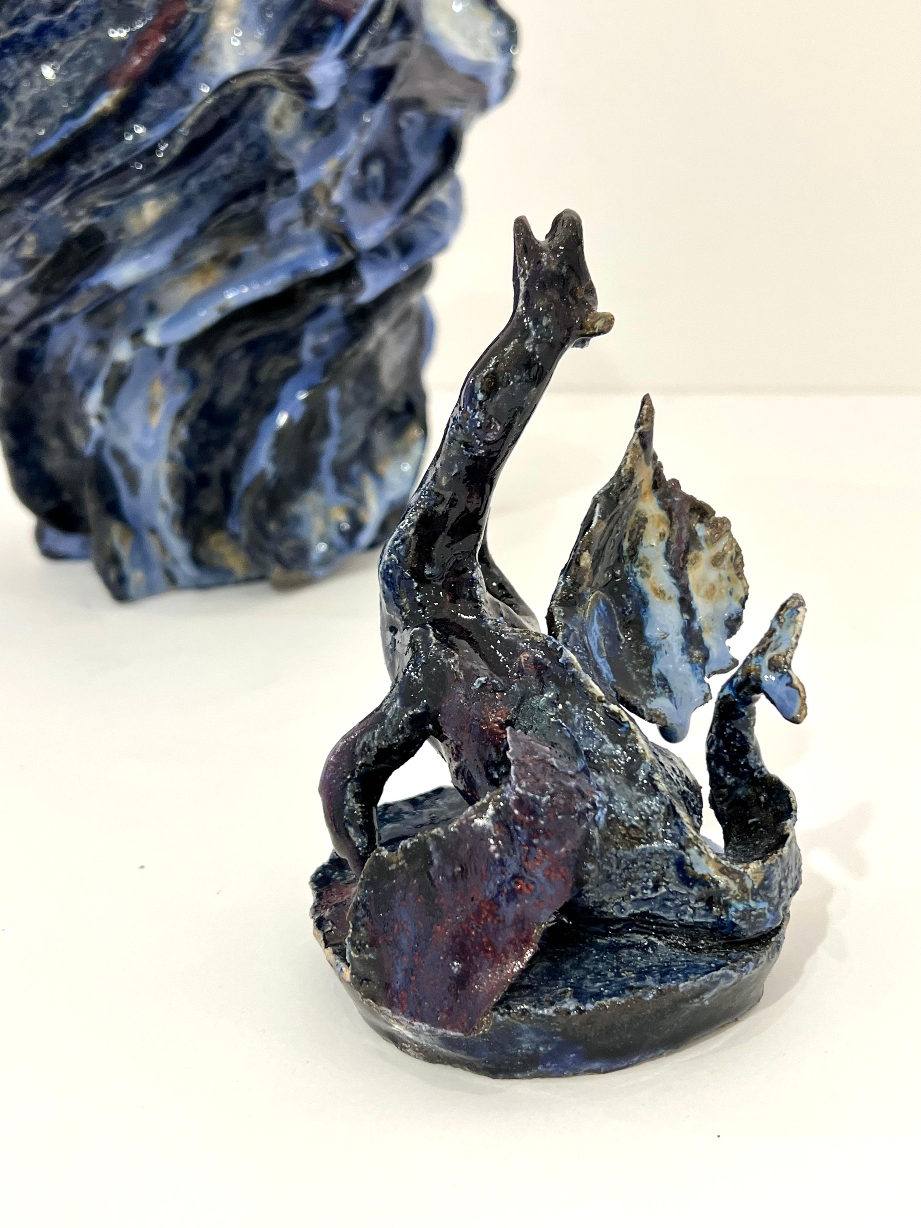 Grande vaso scultoreo in ceramica smaltata di Henrik Folsgaard in vendita 2