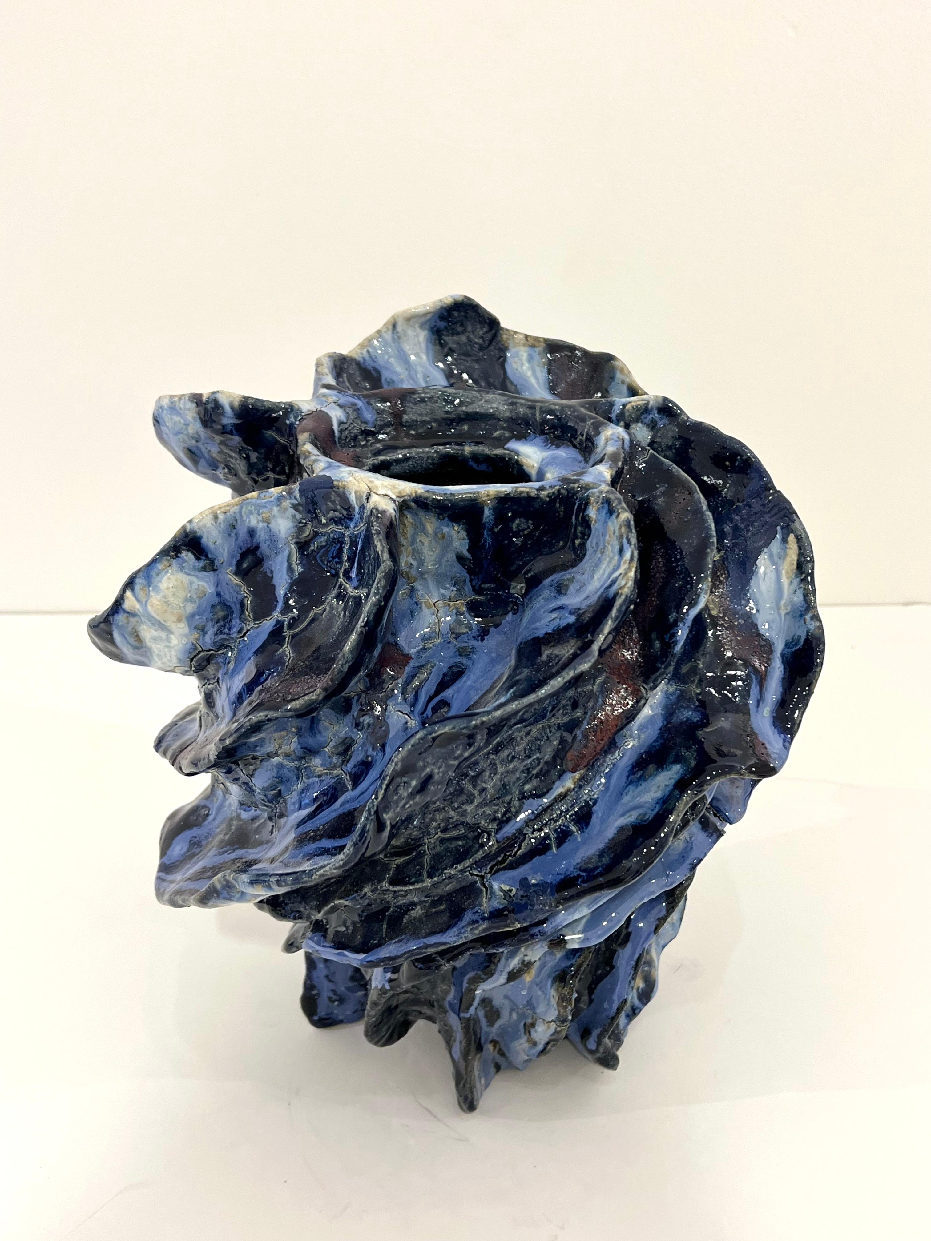 Grande vaso scultoreo in ceramica smaltata di Henrik Folsgaard in vendita 3