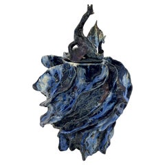 Large Glazed Ceramic Sculptural Vase by Henrik Folsgaard