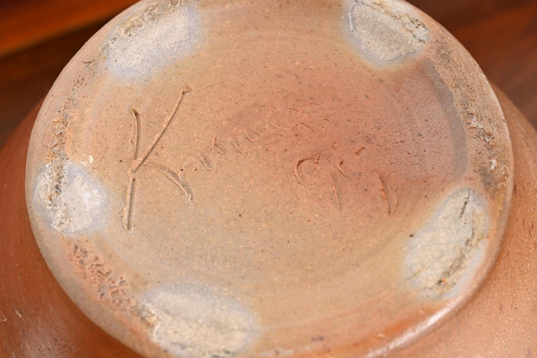 Large Glazed Ceramic Studio Pottery Vase For Sale at 1stDibs