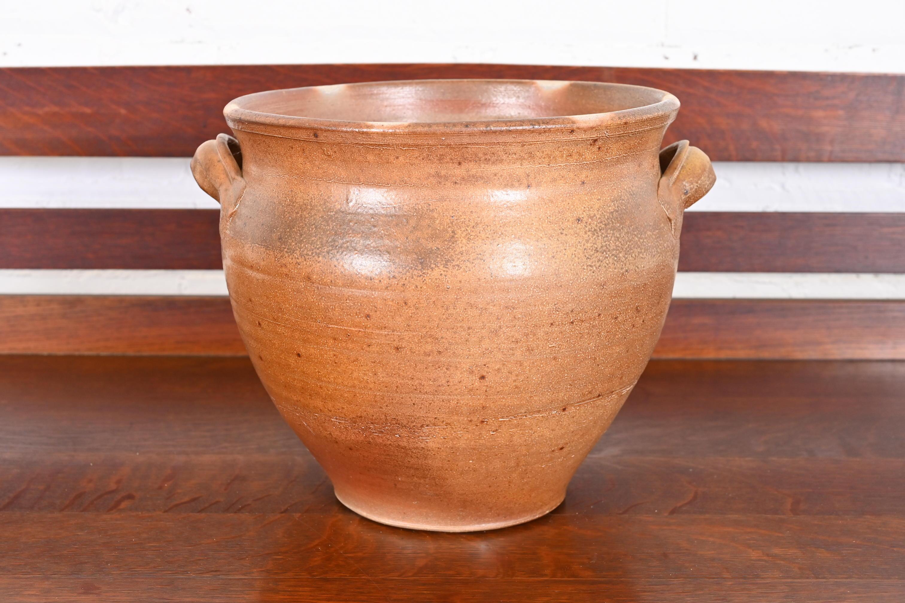 American Large Glazed Ceramic Studio Pottery Vase For Sale