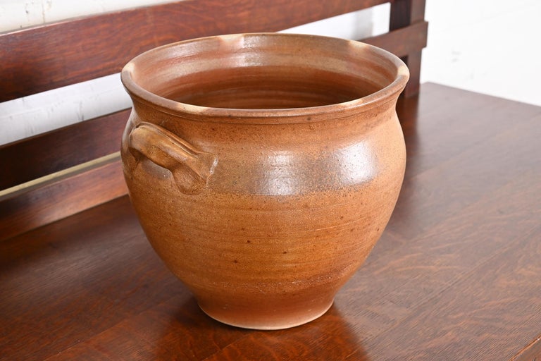 Large Glazed Ceramic Studio Pottery Vase For Sale at 1stDibs