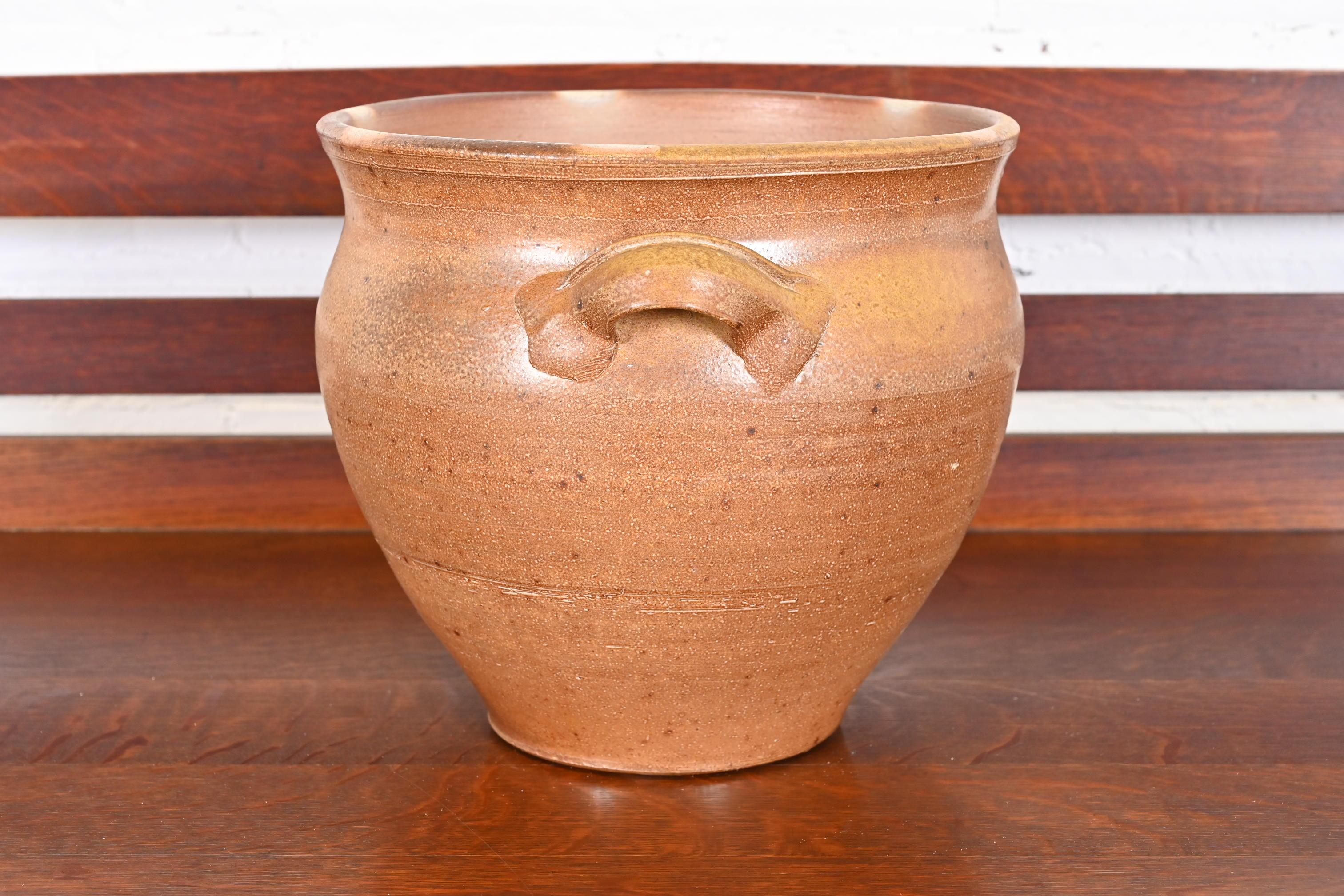 Große glasierte Keramik Studio Töpferei Vase im Angebot 1