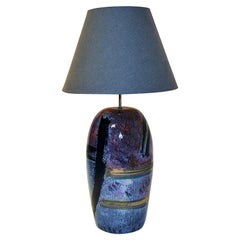 Large Glazed Ceramic Tablelamp by Cilla Adelcreutz 
Lars Jöransson, Sweden 1980