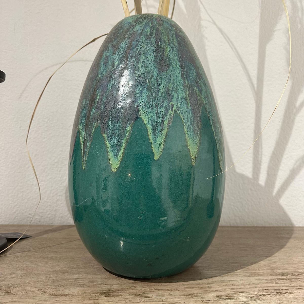 Art Deco Large Glazed Ceramic Vase by Atelier Primavera, 1950s For Sale