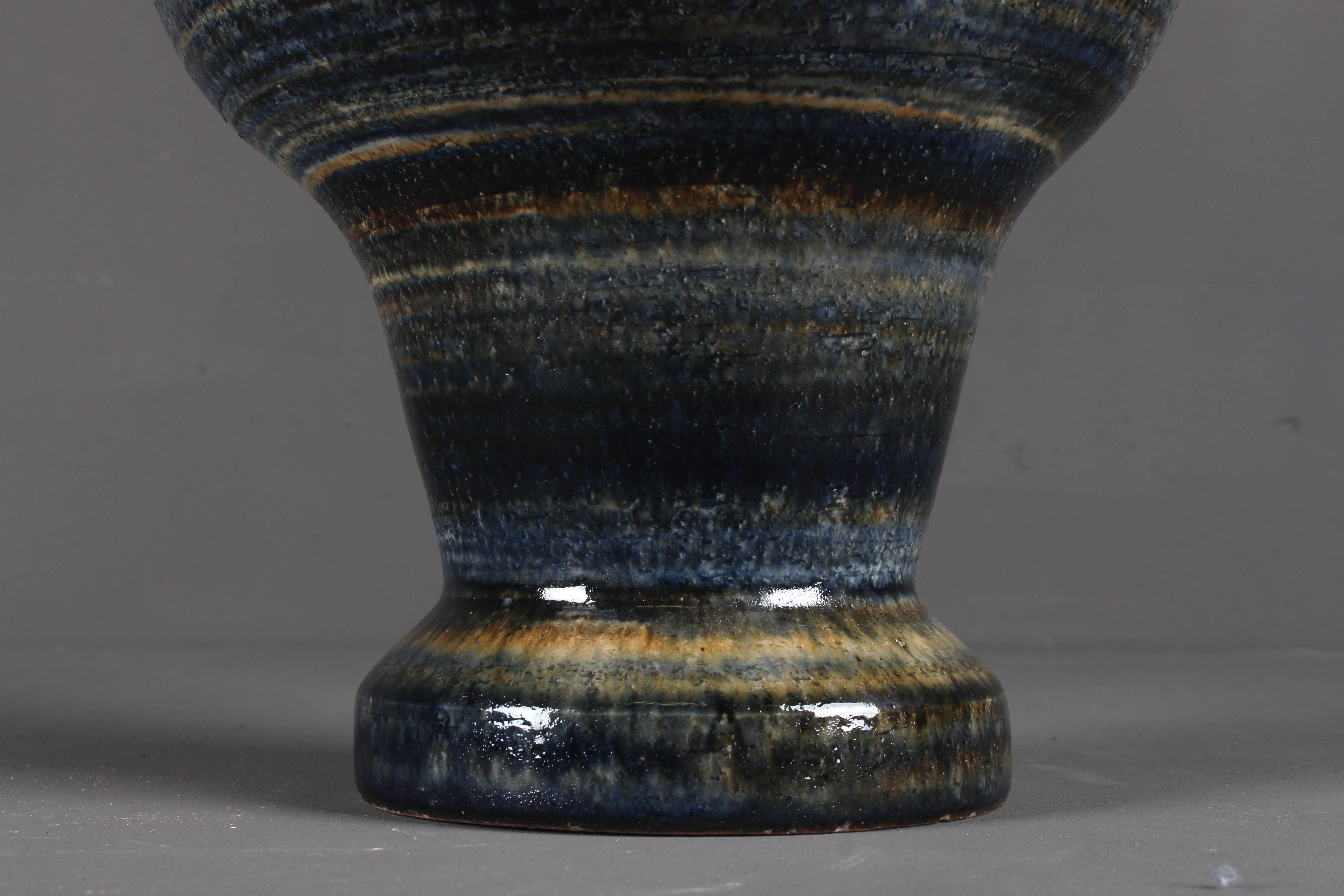Dutch Large Glazed Ceramic Vase by Meindert Zaalberg, Netherlands, 1950s For Sale