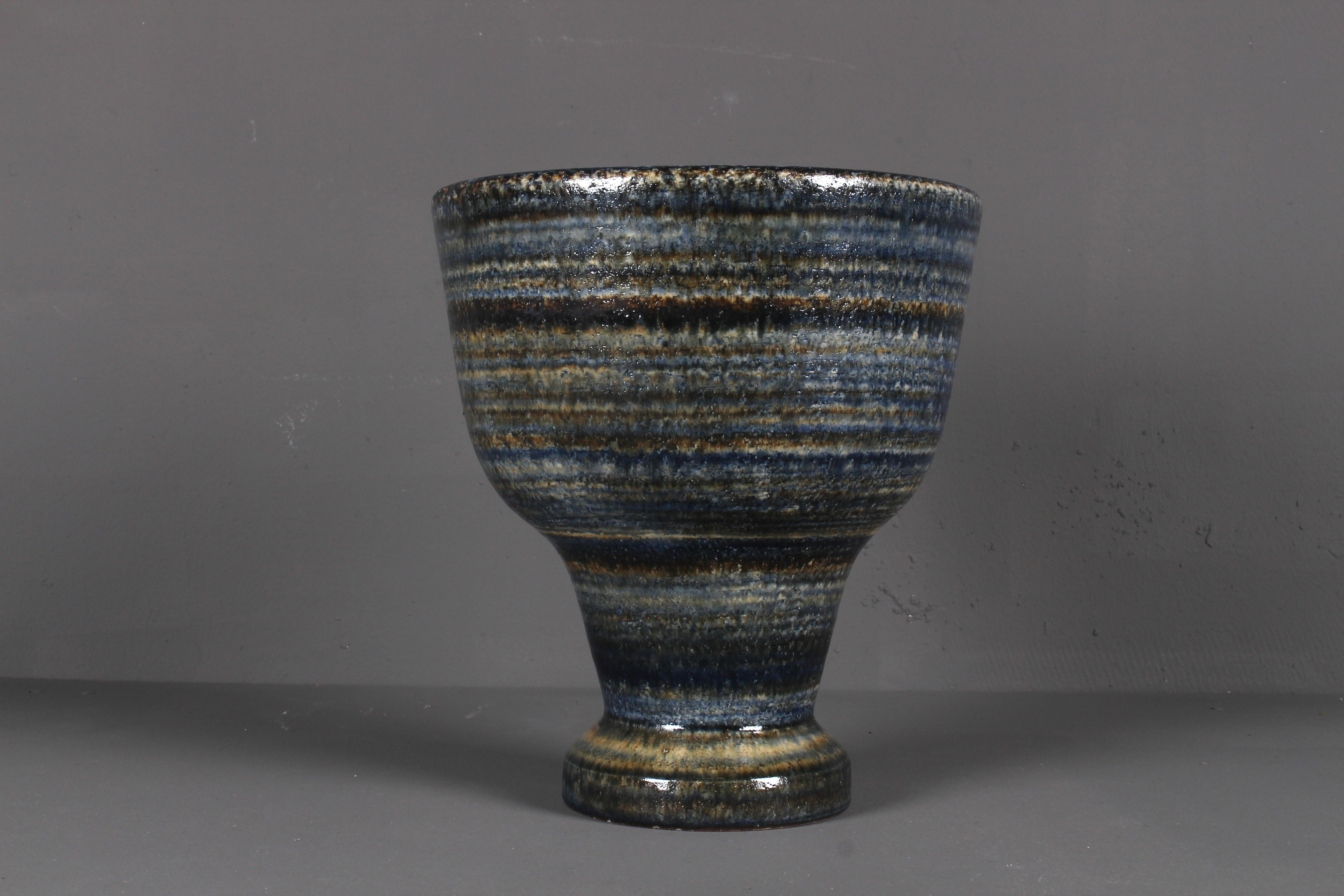 Mid-20th Century Large Glazed Ceramic Vase by Meindert Zaalberg, Netherlands, 1950s For Sale