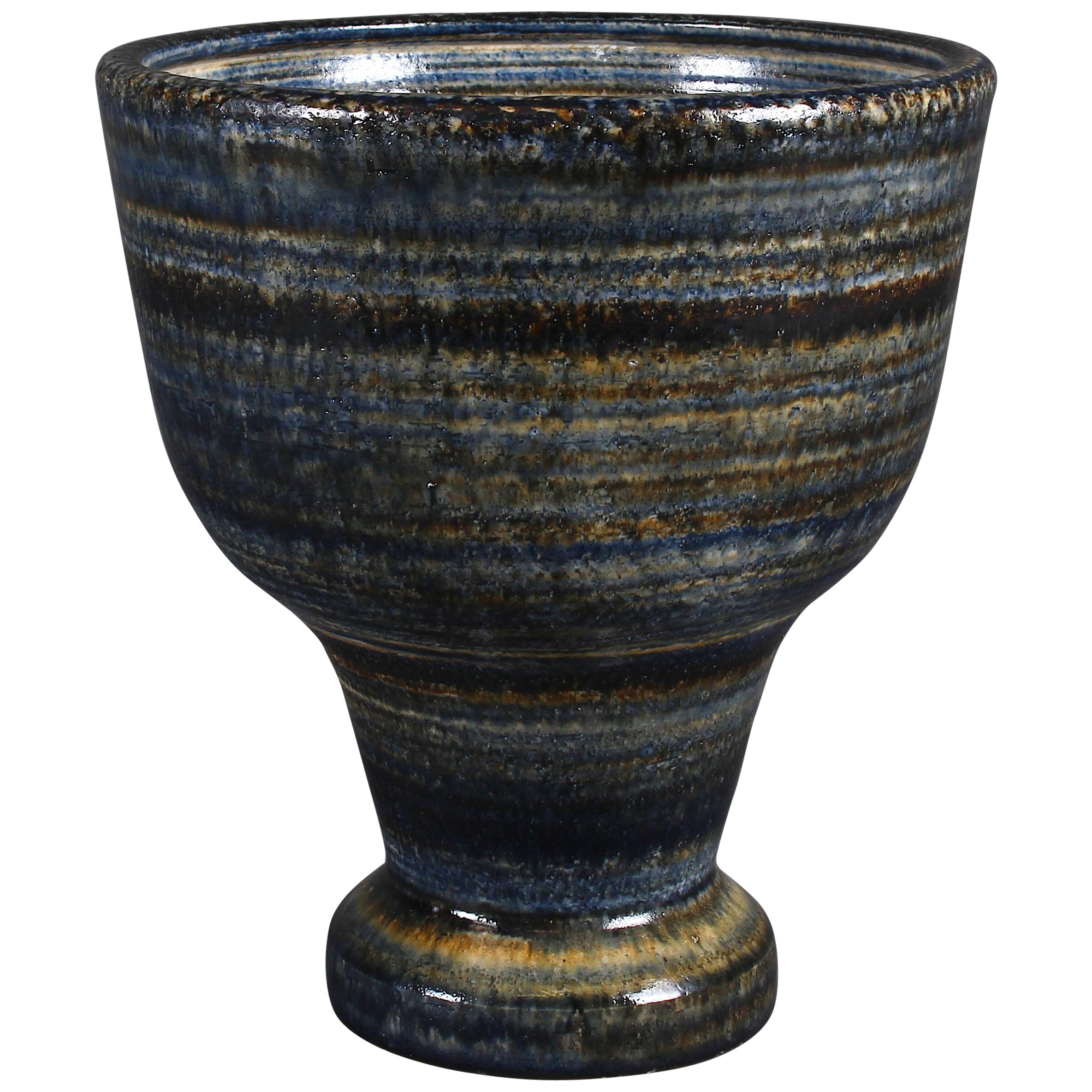 Large Glazed Ceramic Vase by Meindert Zaalberg, Netherlands, 1950s For Sale
