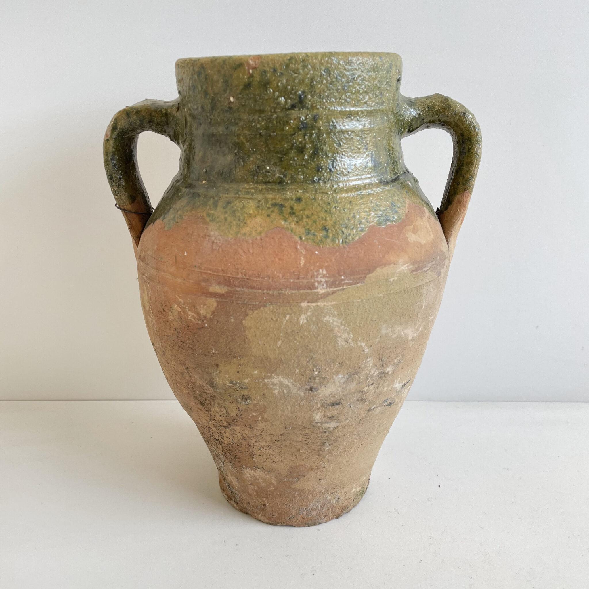 Clay Large Glazed Dipped Italian Pottery For Sale