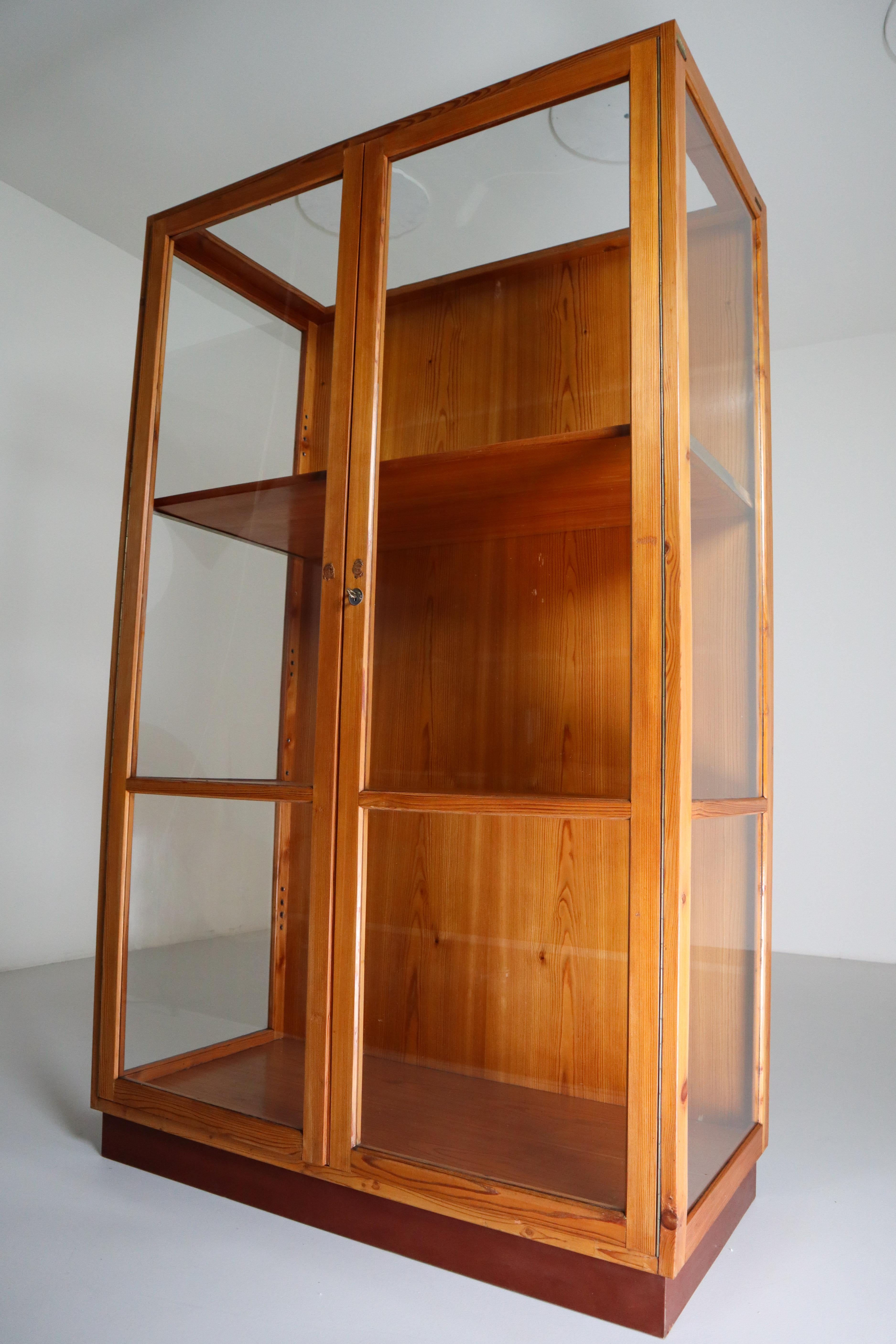 Mid-20th Century Large Glazed Display Cabinet from the National Museum in Praque 1950s