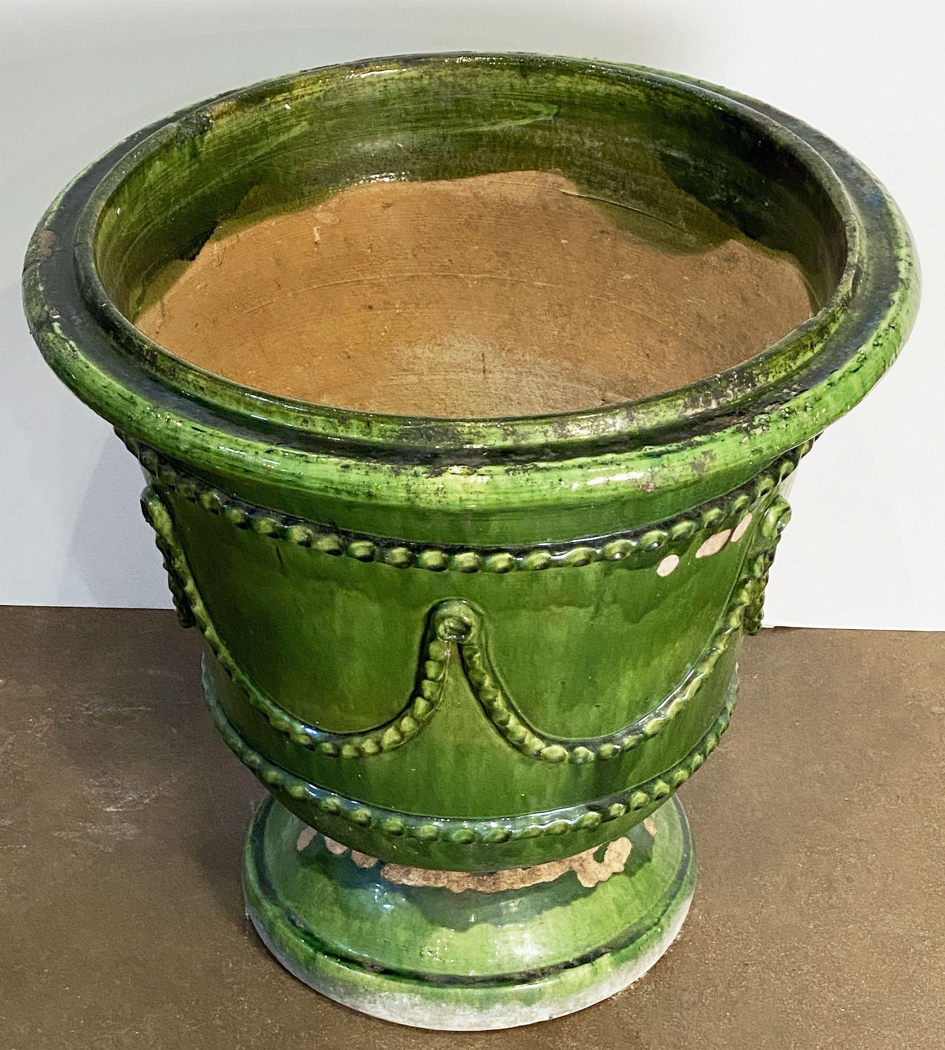 green glazed pot