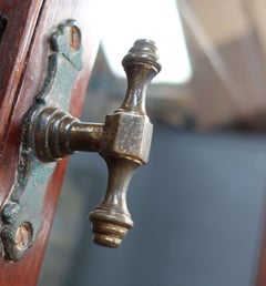 Large Glazed English Pharmacy Cabinet