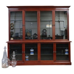 Large Glazed English Pharmacy Cabinet