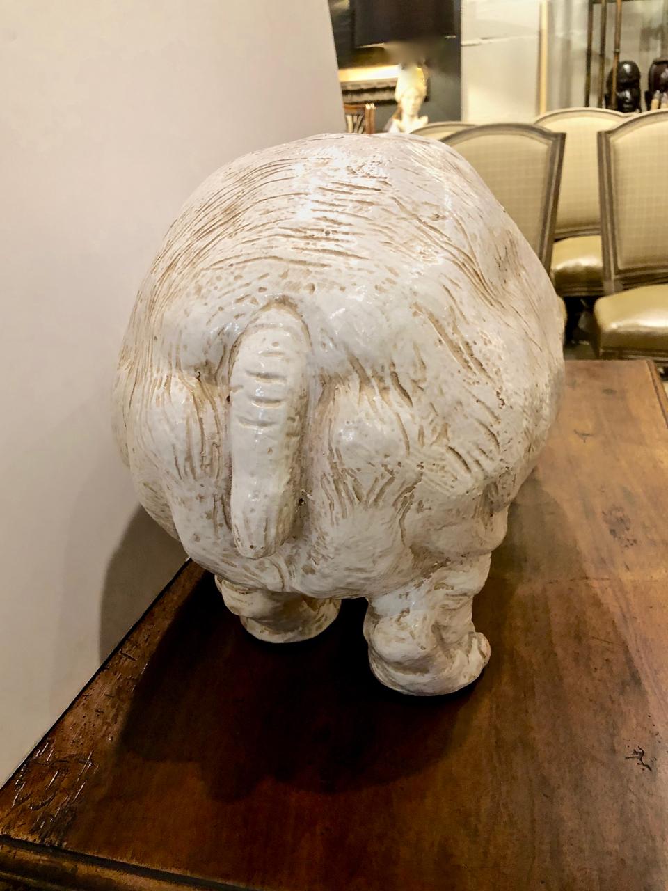 Large Glazed Italian Terracotta Hippopotamus 2