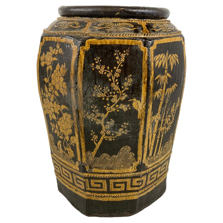 Large Glazed Oriental Urn, 1940s For Sale at 1stDibs