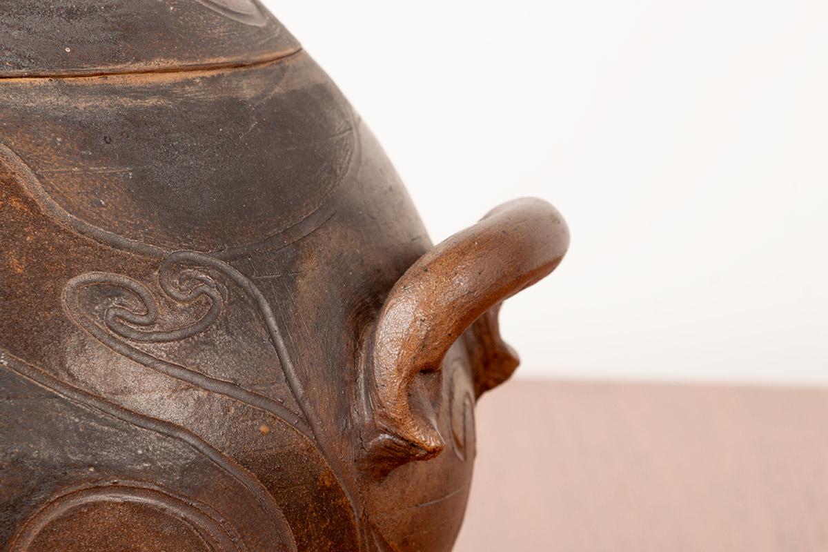 Art déco Grand pot en grès émaillé à décor stylisé par Georges Martin France 197 en vente