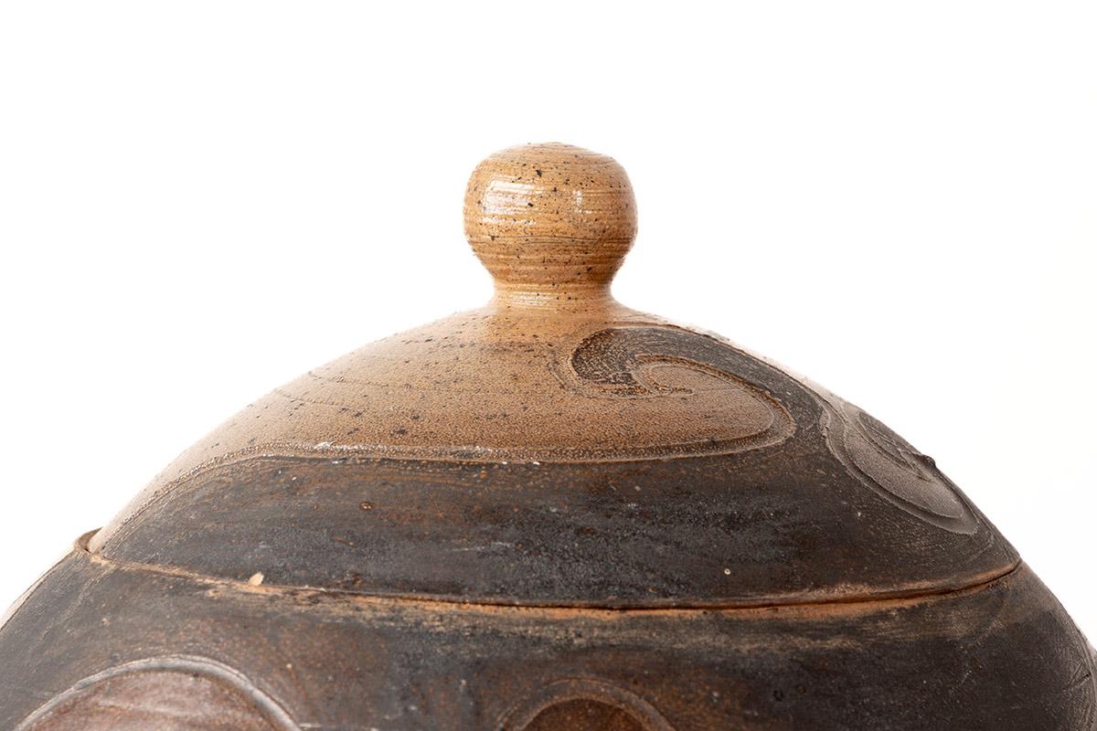 Français Grand pot en grès émaillé à décor stylisé par Georges Martin France 197 en vente