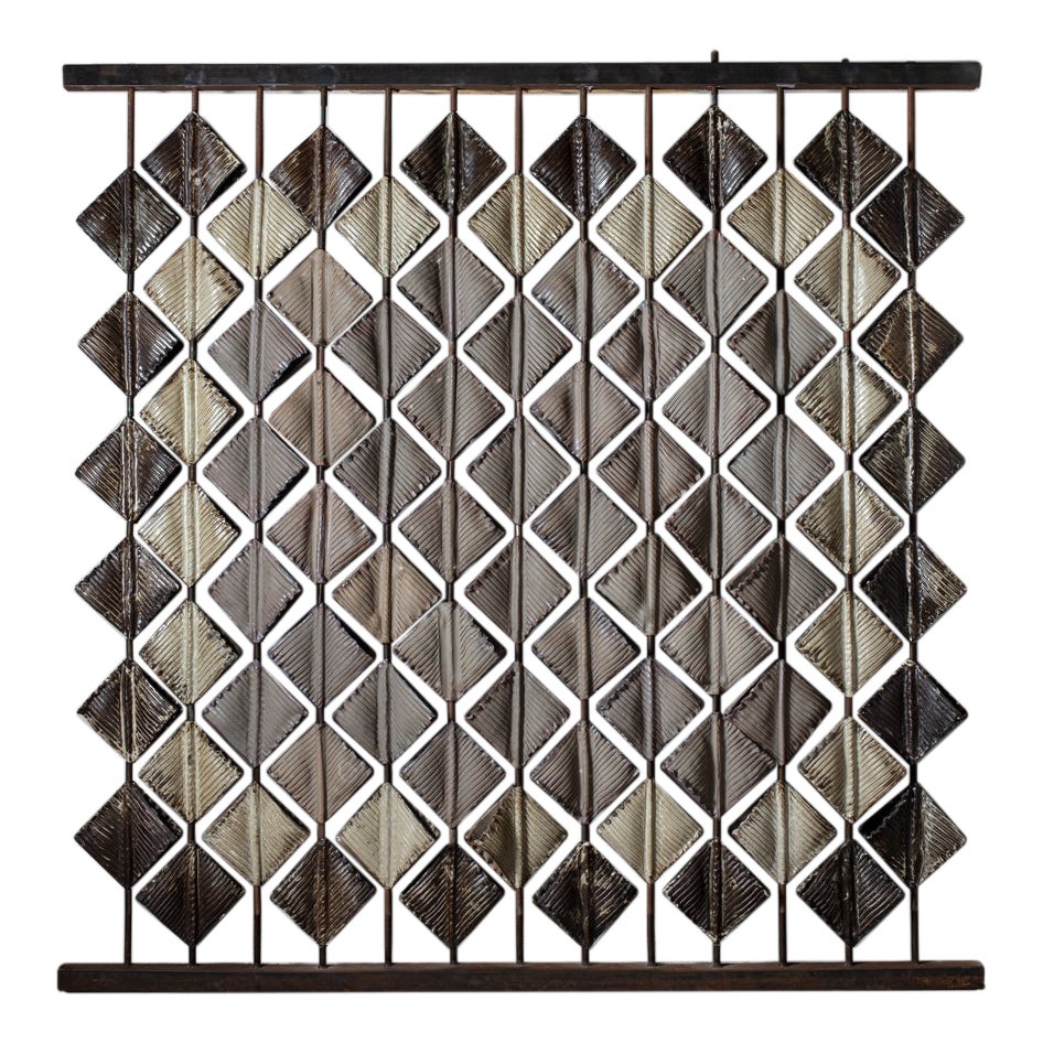 Großer Paravent aus glasiertem Steingut, bestehend aus 84 modularen Elementen, Anne Barrès, 2010