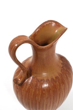 Large Glazed Stoneware Vase with Handle by Gunnar Nylund for Rörstrand