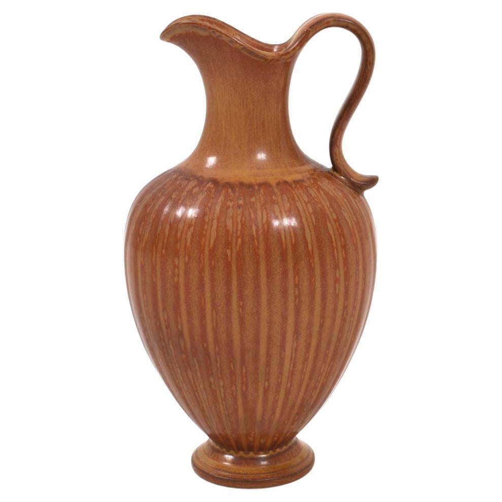 Grand vase en grès émaillé avec anse par Gunnar Nylund pour Rörstrand en vente