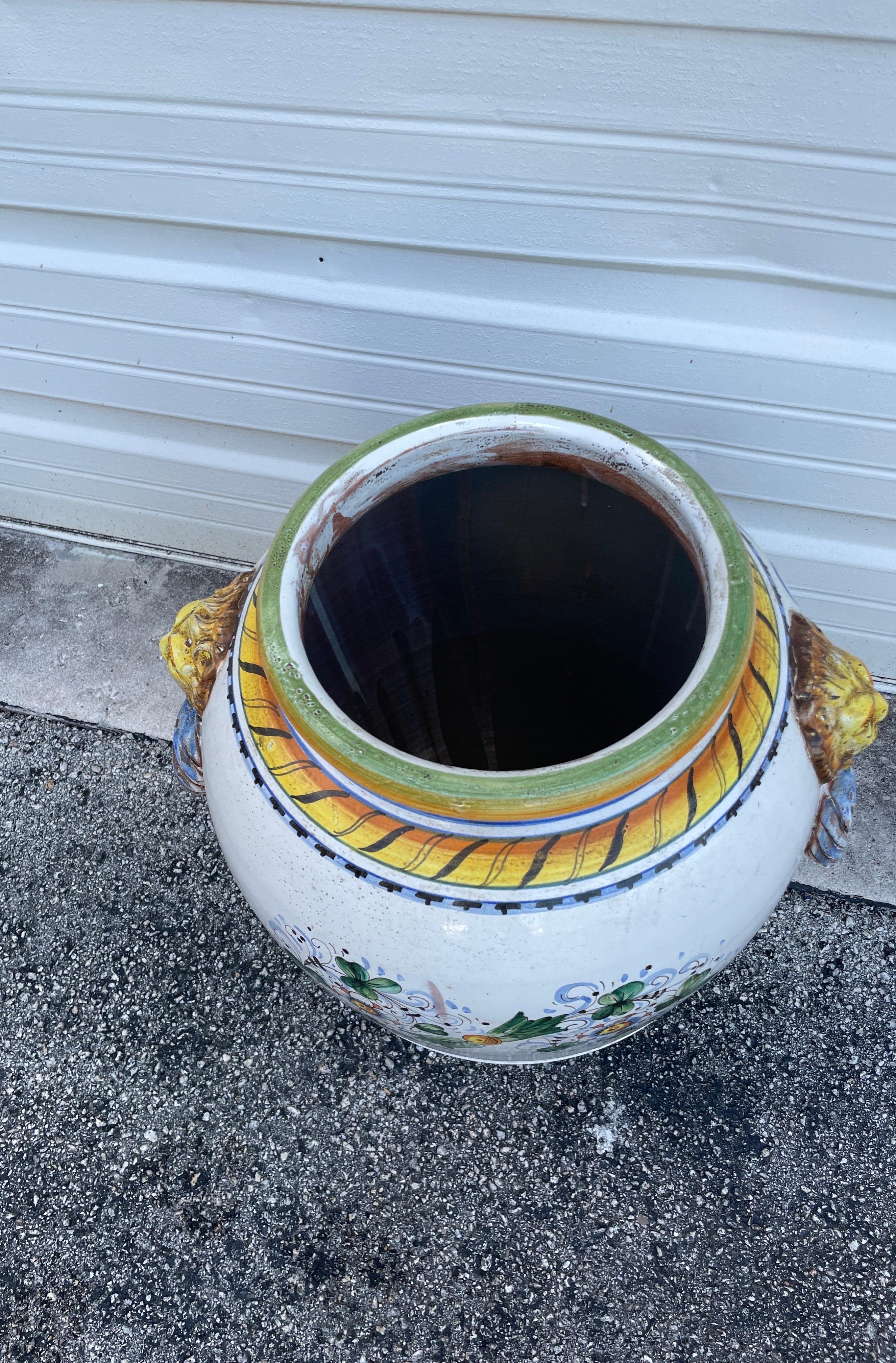 Grande brocca per olio d'oliva in terracotta smaltata in vendita 4