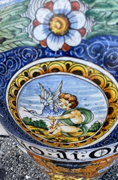 Large Glazed Terra Cotta Olive Oil Jug