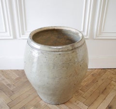 Large Glazed Terracotta Pot in Natural Color