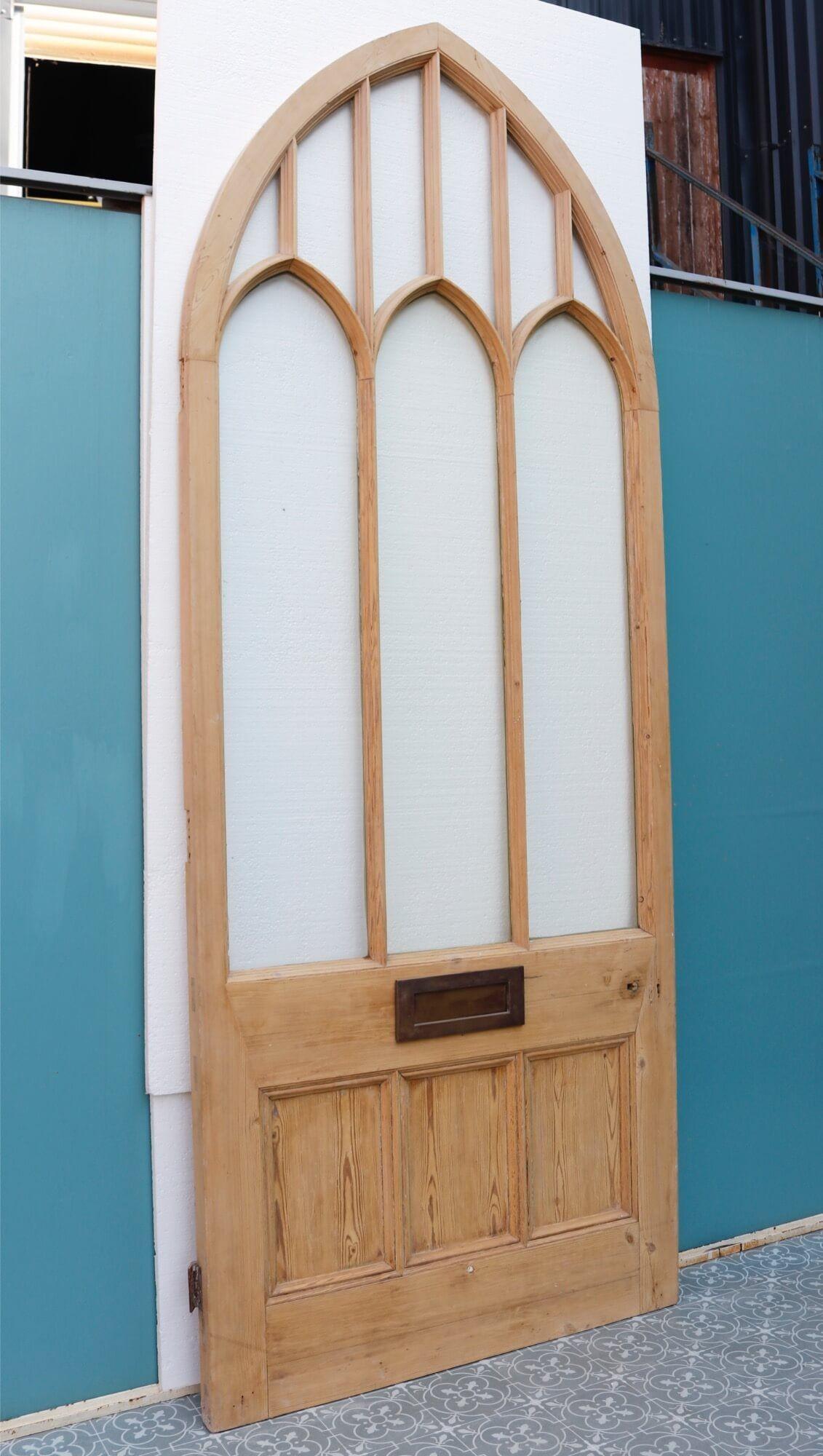 English Large Glazed Victorian Arched Door For Sale
