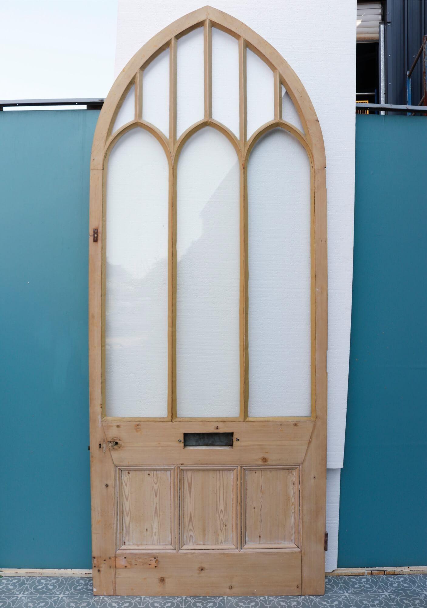 Large Glazed Victorian Arched Door For Sale 1