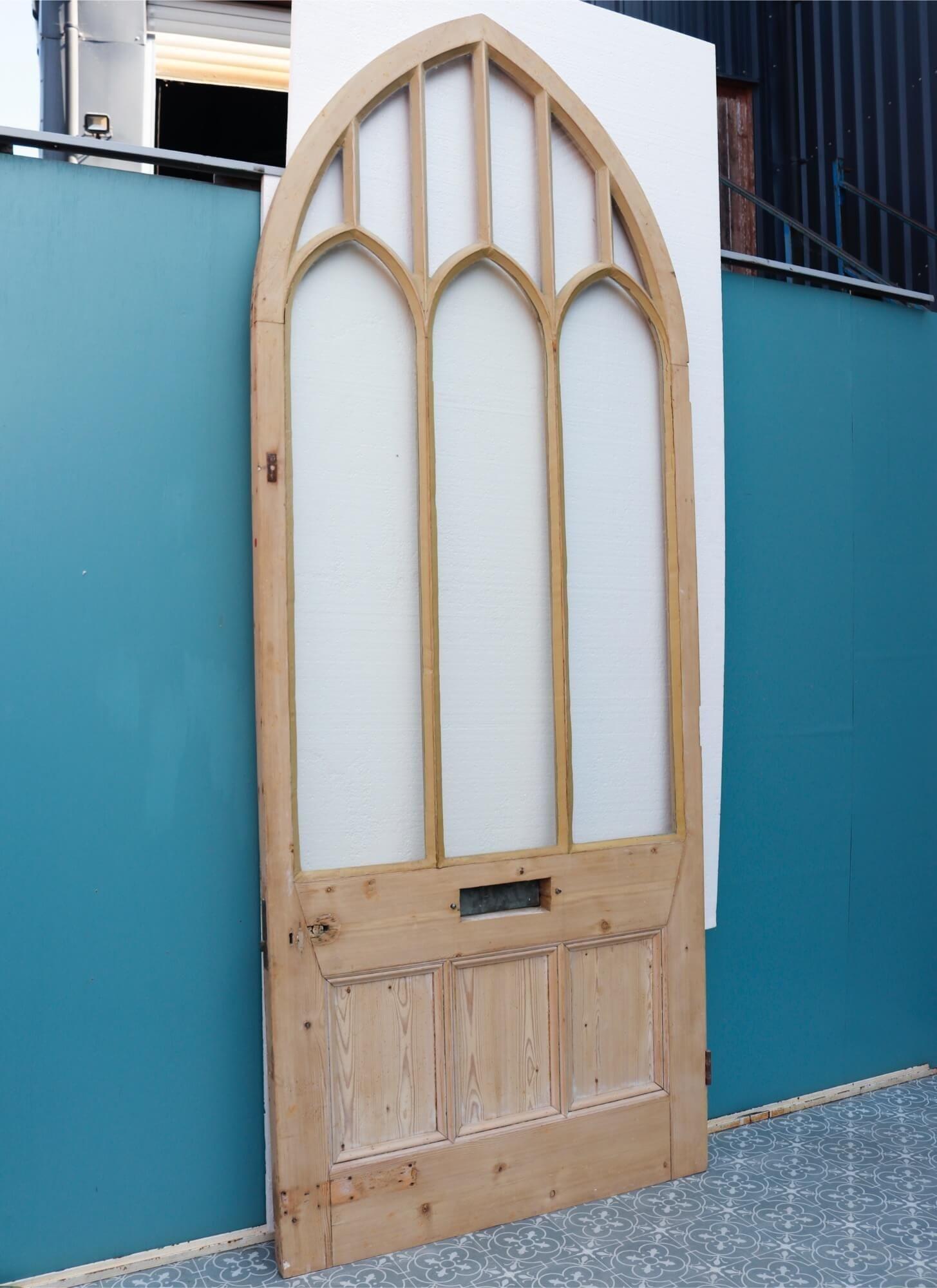 Large Glazed Victorian Arched Door For Sale 2