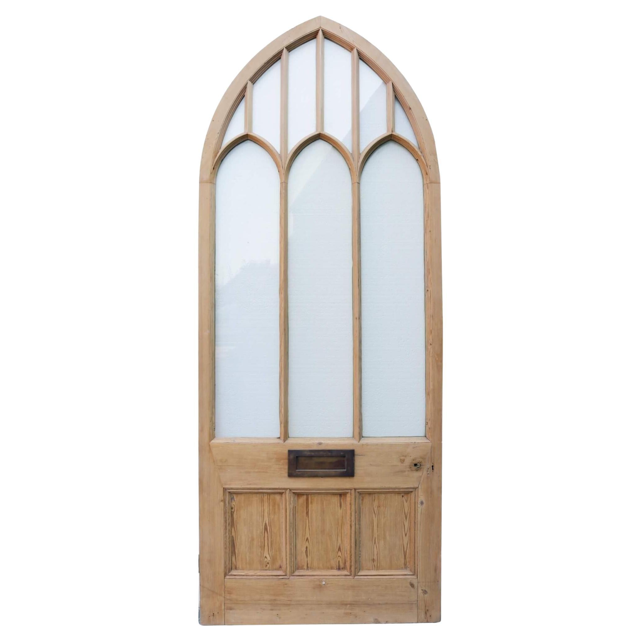 Large Glazed Victorian Arched Door For Sale