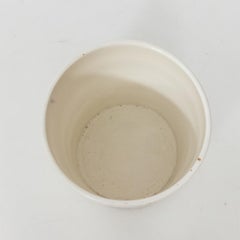 Large Glazed White Cache Pot