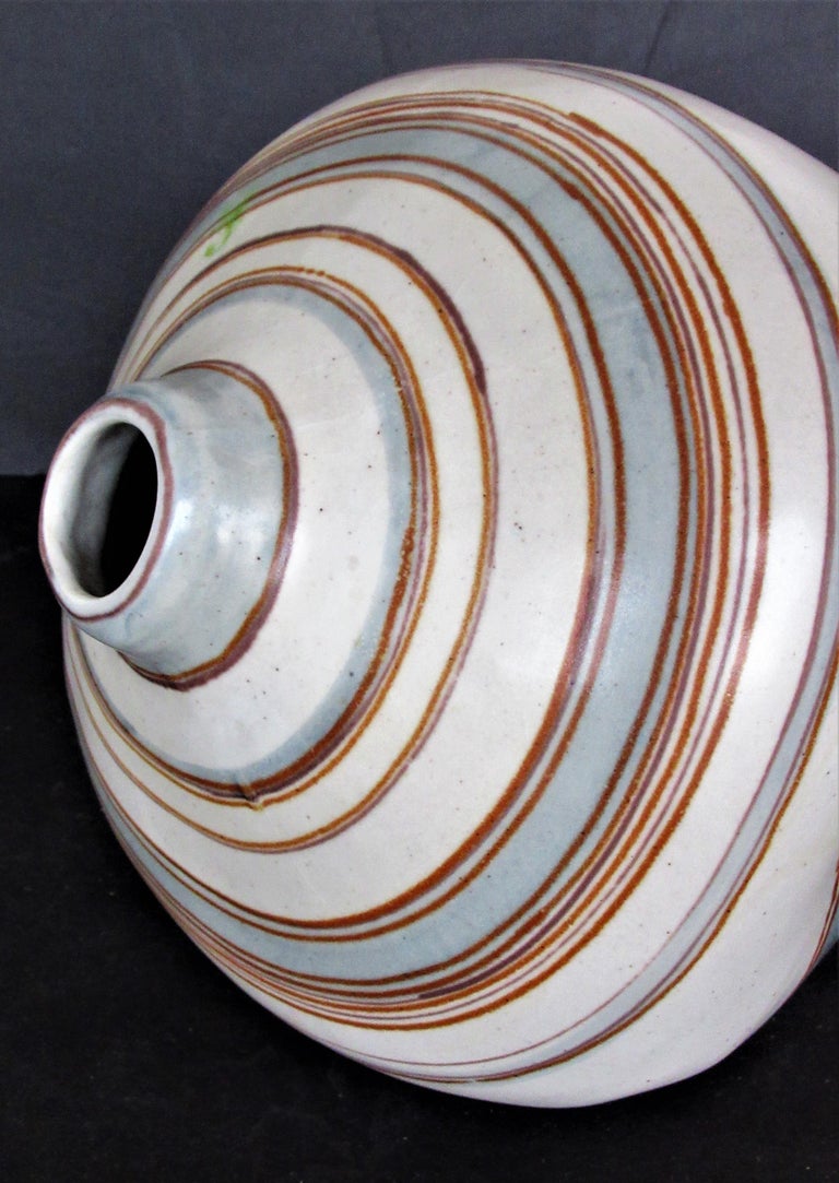 Large Glidden Pottery Sandstone Artware Vase by Fong Chow at 1stDibs