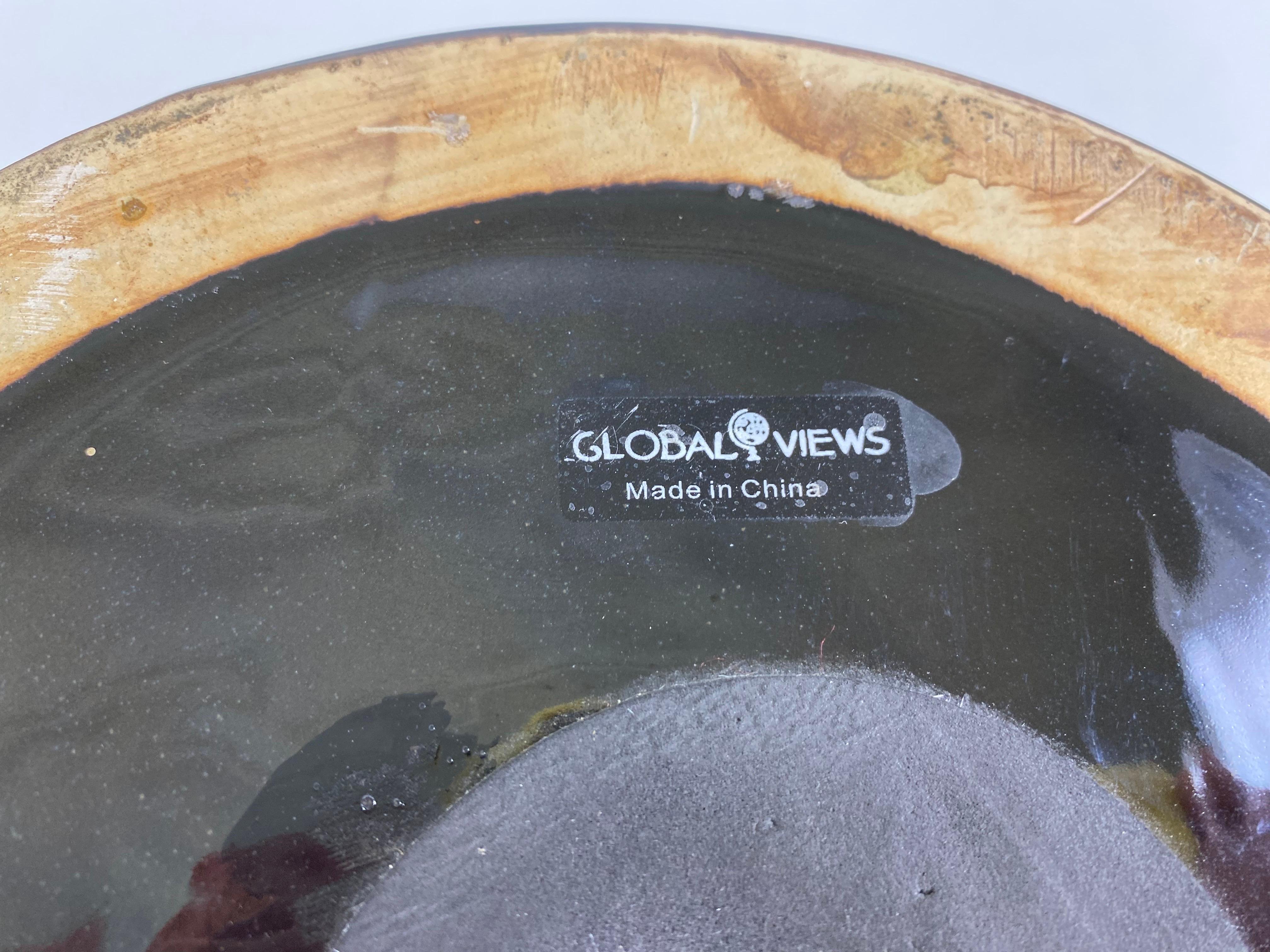 Große Global Views organische moderne Keramikschale (Moderne der Mitte des Jahrhunderts) im Angebot