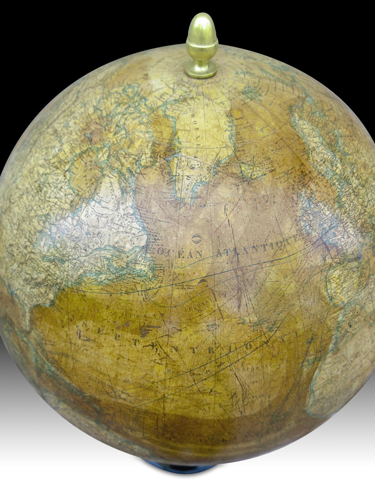 Large Globe by Emile Bertaux 19th Century For Sale 4