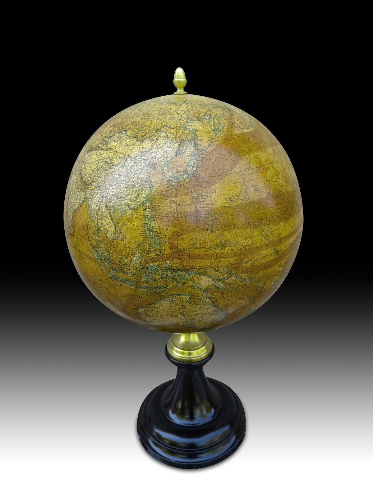 Baroque Large Globe by Emile Bertaux 19th Century For Sale