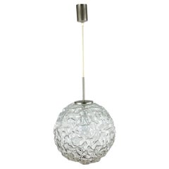 Large Globe Ceiling Lamp Vintage Glass Ceiling Lamp in Glass & Metal
