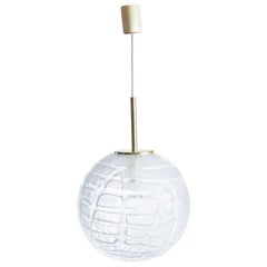 Large Globe Frosted Glass Ceiling Light from Doria, Germany, circa 1970