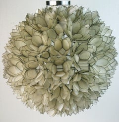Large Globe Shaped Capiz shell  Mother of Pearl Chandelier