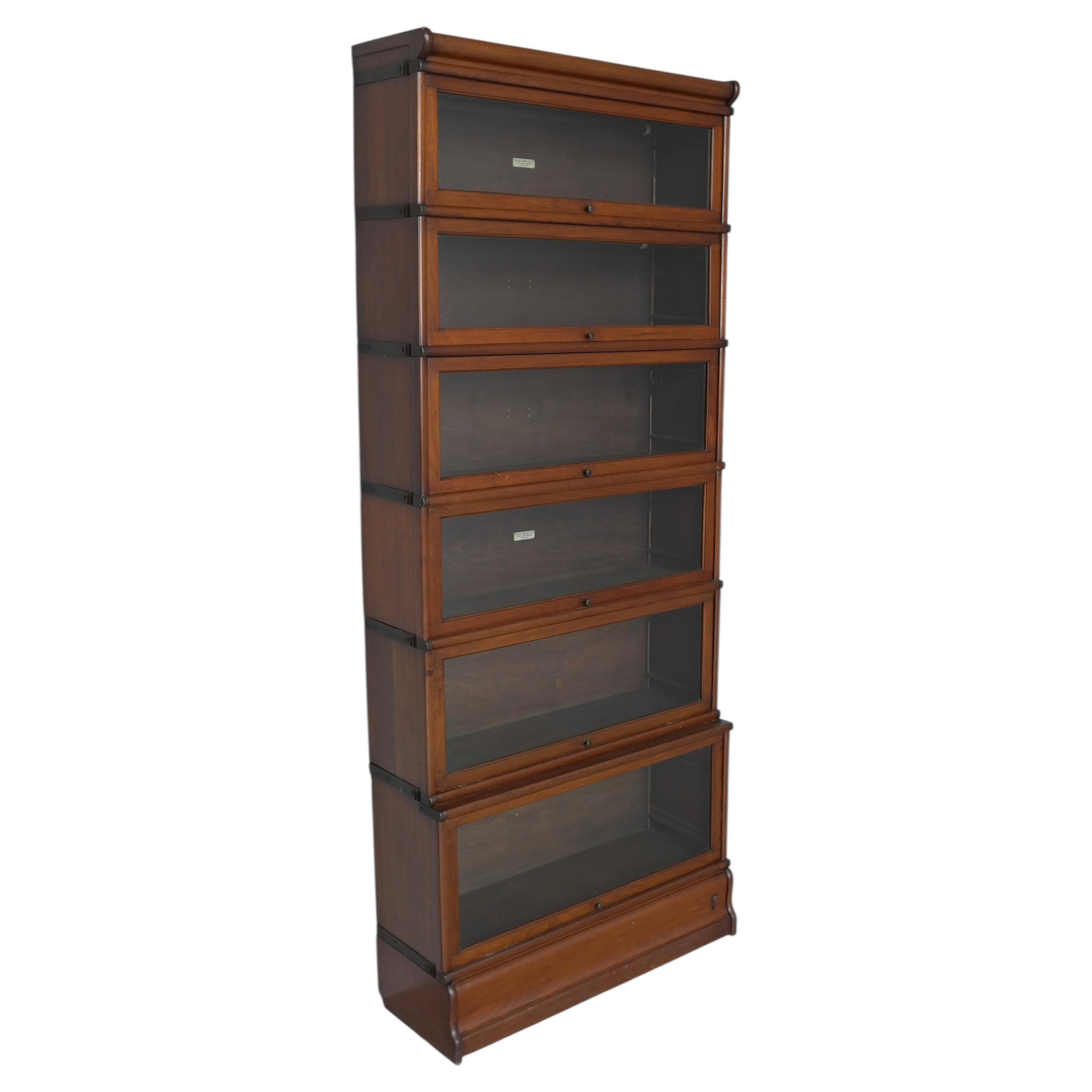 Large Globe Wernicke London "Waterfall" Bookcases In Mahogany, Circa 1900 For Sale