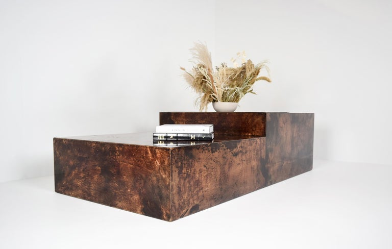 Mid-20th Century Large Goatskin Coffee Table by Aldo Tura, Italy 1960s