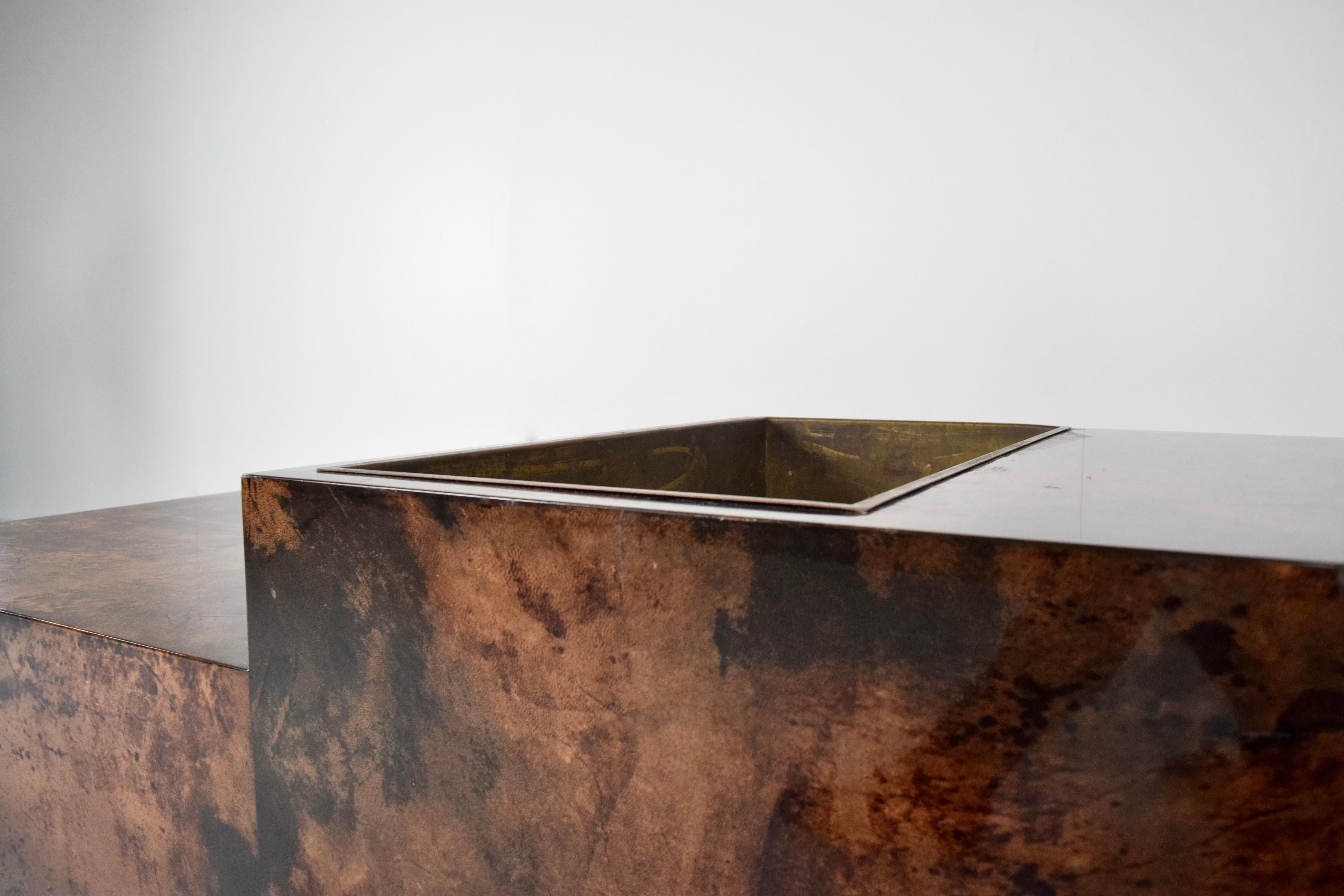 Large Goatskin Coffee Table by Aldo Tura, Italy 1960s 2