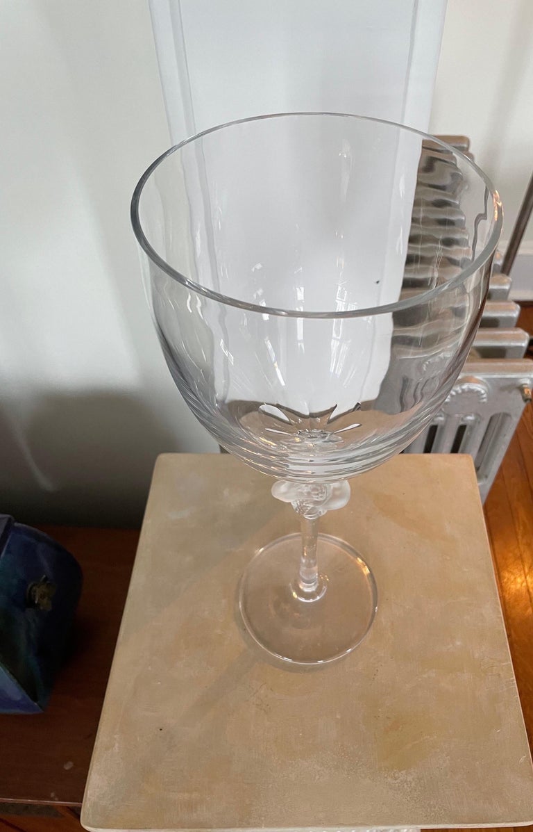 Large Goblet Vase Roxane by Lalique For Sale at 1stDibs