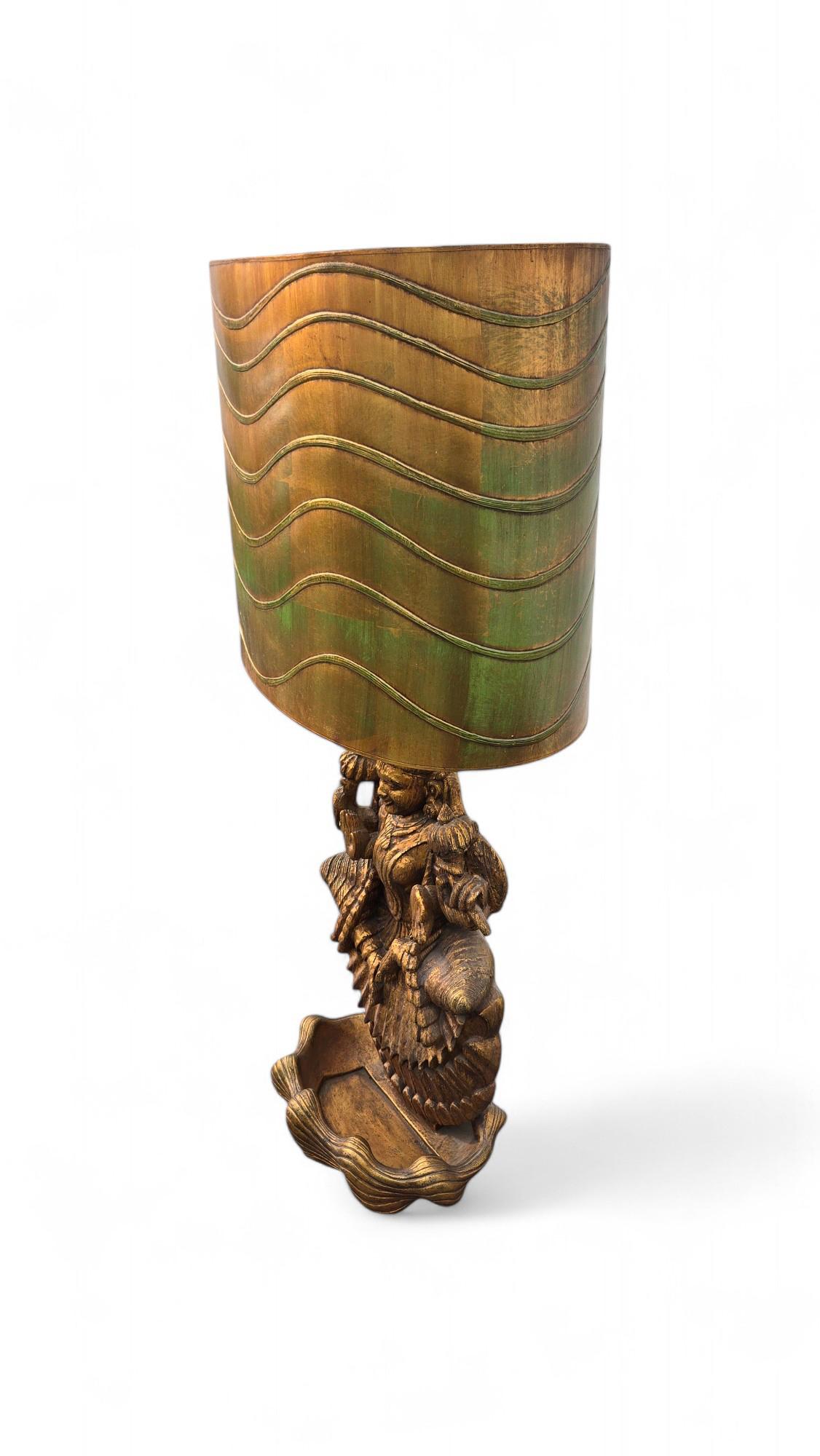 Large Goddess Lakshmi 1960s Table Lamp For Sale 2