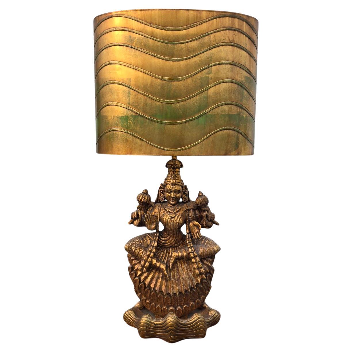 Large Goddess Lakshmi 1960s Table Lamp For Sale