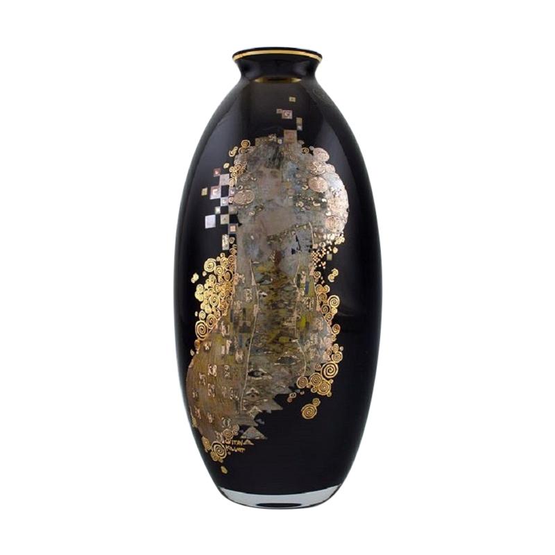 Large Goebel Vase in Porcelain with Gustav Klimt Motifs, Late 20th Century