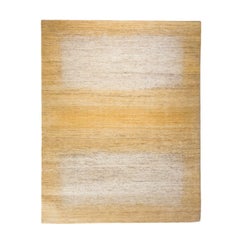 Large Gold and Ivory Contemporary Gabbeh Persian Wool Rug